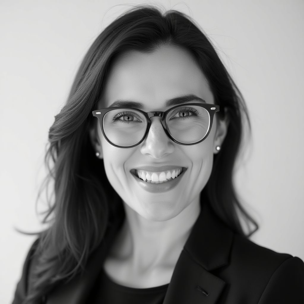 Retrato corporativo de una mujer con gafas