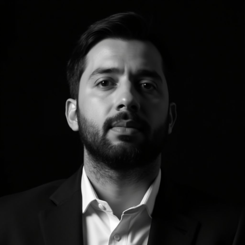 Retrato corporativo de un hombre con barba